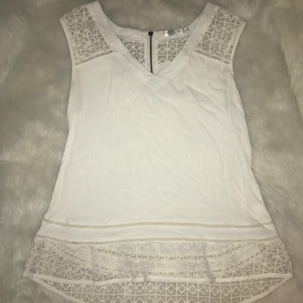 Solitaire by Ravi Khosla Laced White Top